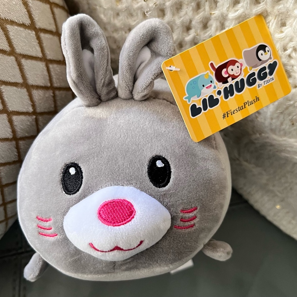 NWT LIL’ HUGGY By FIESTA 8” PLUSH Adorable SQUISHY Soft BUNNY RABBIT SO SOFT